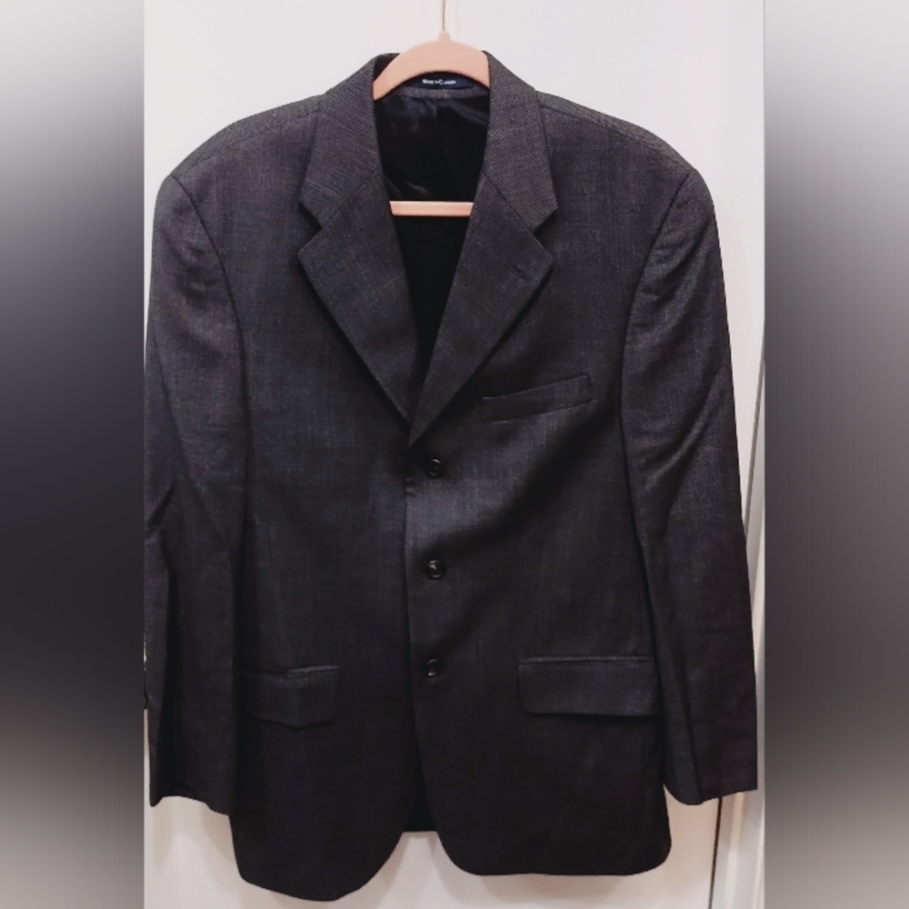 Chaps Ralph Lauren Men's Dark Gray Pinstripe Blazer - Classic Tailored Jacket